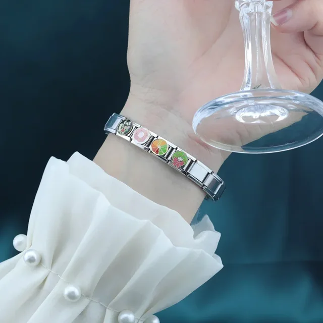 Hapiship 2024 Mode Ronde Bonne Chance Lune Étoile Fleur Citron Charme Liens Italiens Fit 9mm Bracelet exécutif DIY Bijoux DJ1106-B 2