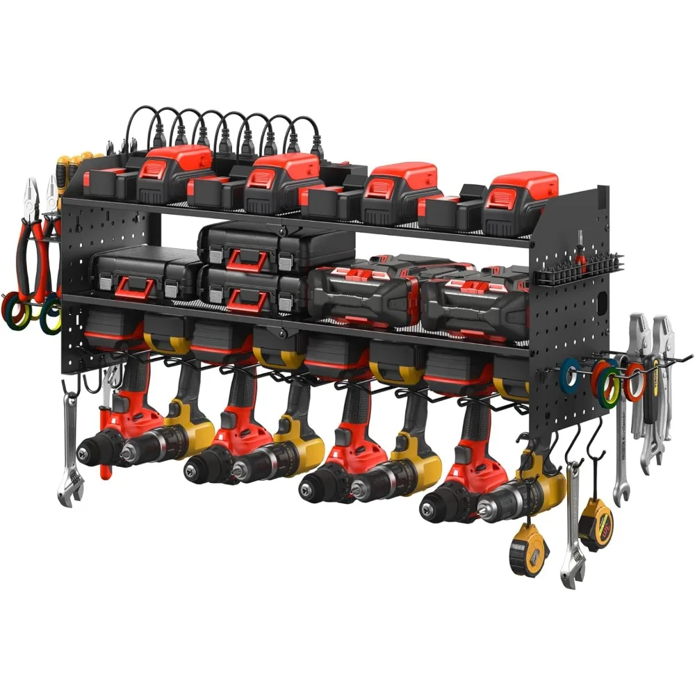 JUNNUJ Large Pegboard Power Tool Organizer with Charging Station, 8 Drills Driver and Tools Battery Holder Wall Mount 
JUNNUJ Large Pegboard Power Tool Organizer with Charging Station, 8 Drills Driver and Tools Battery Holder Wall Mount