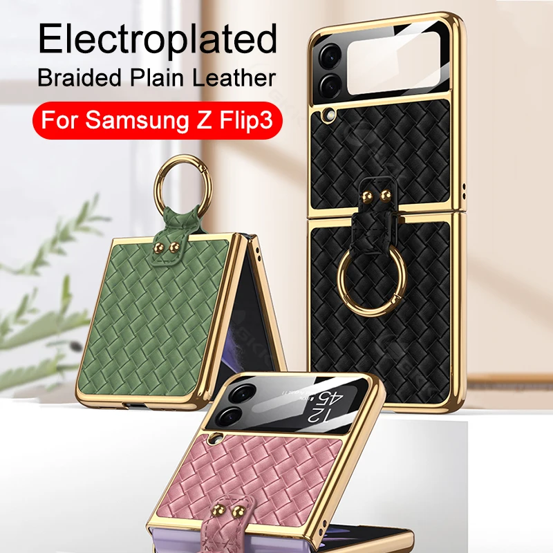 GKK плетеный кожаный чехол с покрытием для Samsung Galaxy Z Flip 3 5G, защитный чехол для задней панели, Жесткий Чехол для Samsung Z Flip3, чехол
GKK плетеный кожаный чехол с покрытием для Samsung Galaxy Z Flip 3 5G, защитный чехол для задней панели, Жесткий Чехол для Samsung Z Flip3, чехол