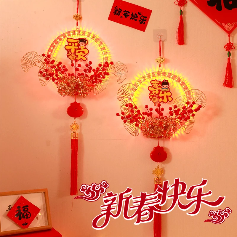 

Китайские Новогодние украшения 2024, светодиодный подвесной орнамент с благословением дракона для двери, окна, праздника Весны
