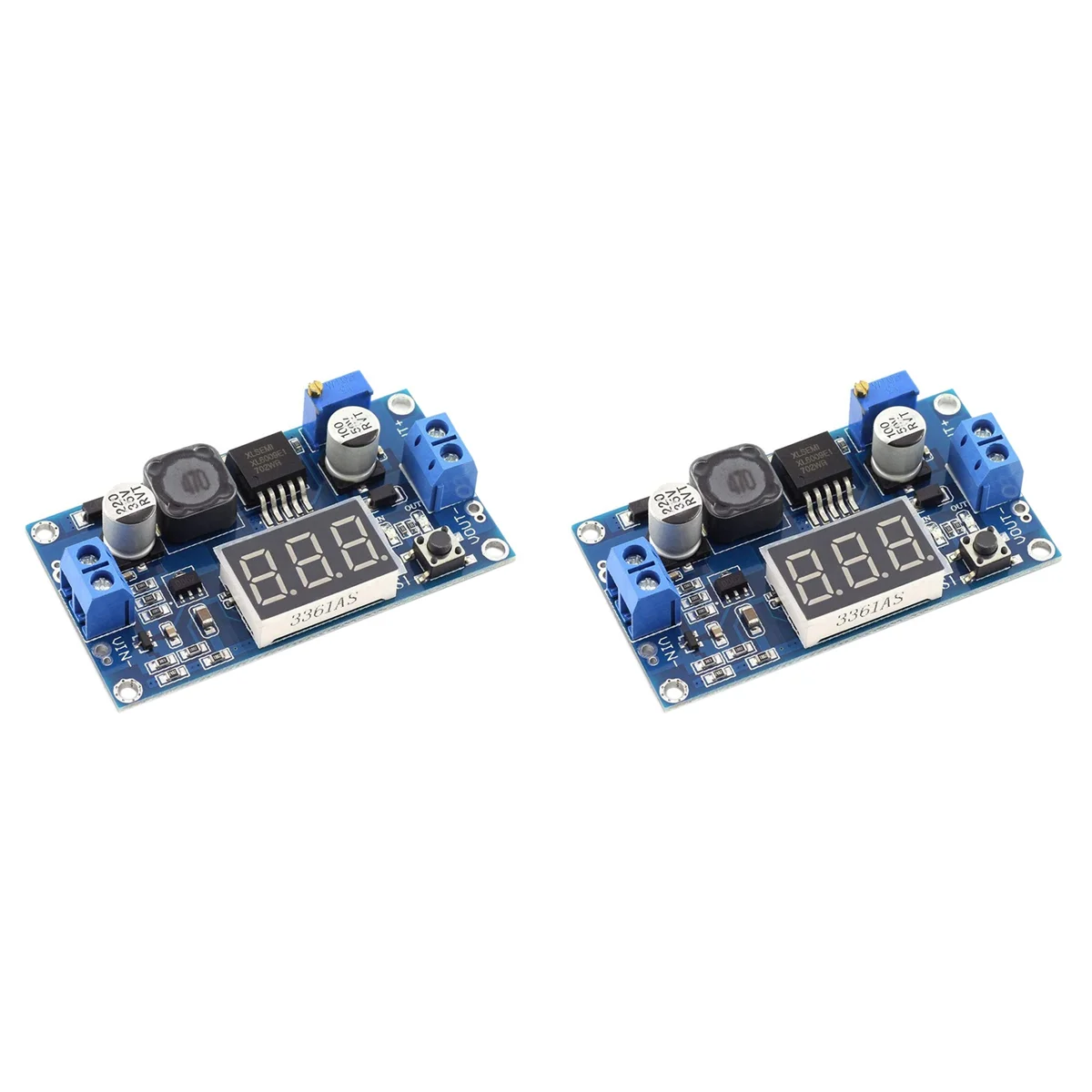 2X XL6009 Booster Module with Voltmeter DC-DC 3V-32V to 5V-35V 4A (Max) Adjustable Step-Up Boost Converter Module
2X XL6009 Booster Module with Voltmeter DC-DC 3V-32V to 5V-35V 4A (Max) Adjustable Step-Up Boost Converter Module