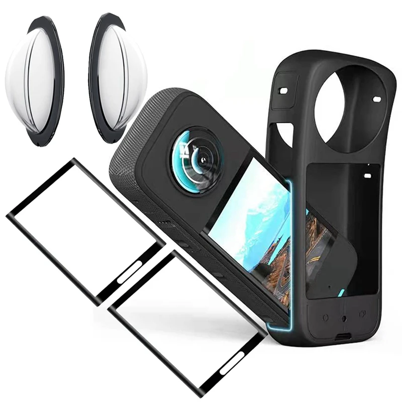 For Insta360 X3 Camera Protective Accessories, Sticky Lens Guard Set Silicone Case Screen Tempered Glass Film Protector Durable
For Insta360 X3 Camera Protective Accessories, Sticky Lens Guard Set Silicone Case Screen Tempered Glass Film Protector Durable