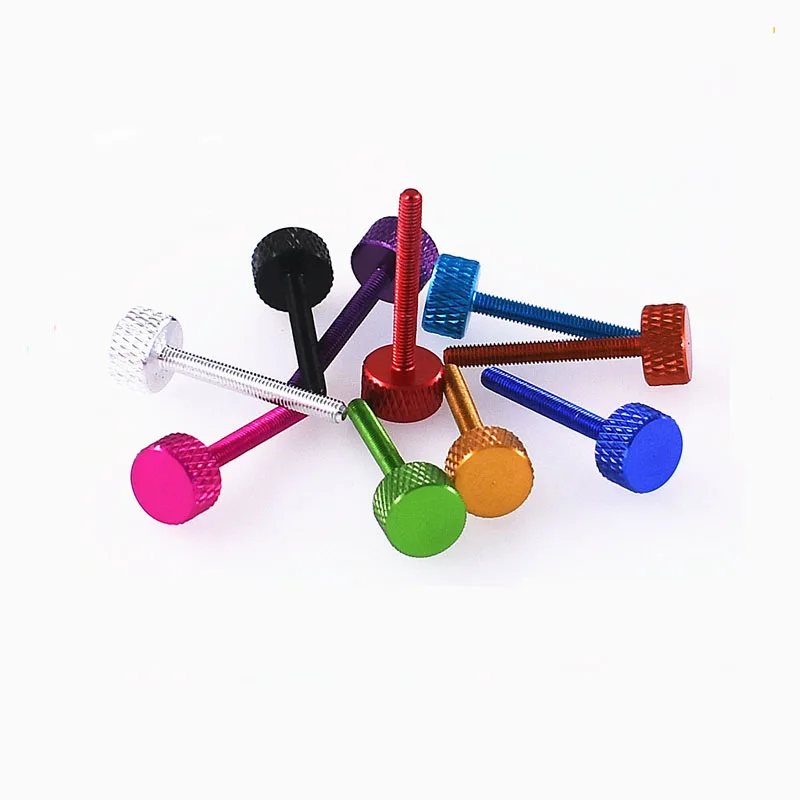 1Pcs M3x12/16/20/25/35/40/45 /50mm Colourful Aluminum Alloy Flat Head Knurled Hand Thumb Screw Anodised For Computer Case
1Pcs M3x12/16/20/25/35/40/45 /50mm Colourful Aluminum Alloy Flat Head Knurled Hand Thumb Screw Anodised For Computer Case