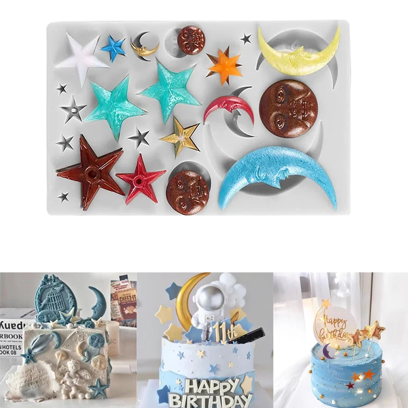 Star Sun Moon Face Fondant Mold For Cake Decoration Cupcake Topper Crescent Sugar Craft Gum Paste Chocolate Baby Shower Mould
Star Sun Moon Face Fondant Mold For Cake Decoration Cupcake Topper Crescent Sugar Craft Gum Paste Chocolate Baby Shower Mould