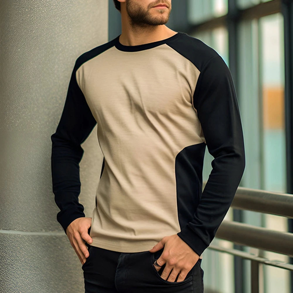 Mens Autumn Slim Fit Patchwork Casual Long Sleeves Shirt Breathable T Shirts Soft Top Contrasting Men Fitness Underlay T-shirts
Mens Autumn Slim Fit Patchwork Casual Long Sleeves Shirt Breathable T Shirts Soft Top Contrasting Men Fitness Underlay T-shirts