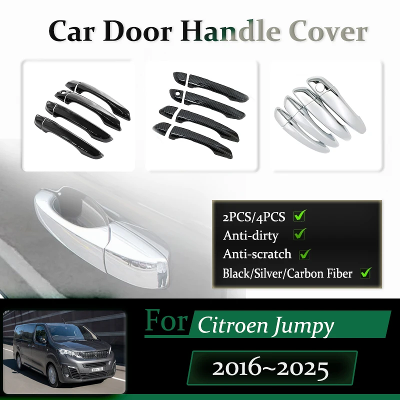 

Car Door Handle Covers For Citroën Jumpy Dispatch Peugeot Expert Traveller K0 2016~2025 Anti-dusty Chromium Stylings Accessories