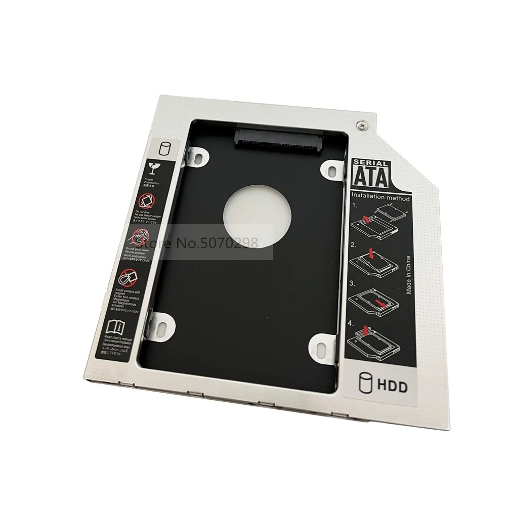 

9.5mm 2nd HDD SSD Hard Drive Optical Caddy Adapter for Lenovo ThinkPad L340 L560 L570 P70 Workstation + Flex 2-15 Swap UJ8FB DVD