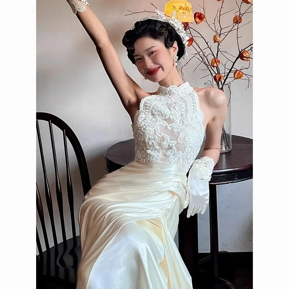 Harajpee New Chinese Morning Robe Dress Bridal Wedding Engagement Dresses Fish Tail Lace Light Luxury Wedding Gentle Vestido
Harajpee New Chinese Morning Robe Dress Bridal Wedding Engagement Dresses Fish Tail Lace Light Luxury Wedding Gentle Vestido
