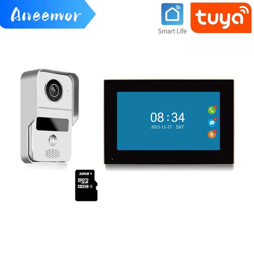 

Smart WiFi Video Intercom Doorbell Camera Remote Access Control System Villa Home Apartment 7 Inch Wired Tuya Video Door Phone