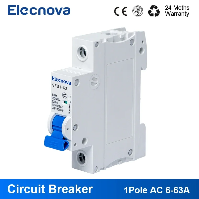 1Pole Mini Circuit Breaker MCB 6/10/16/20/25/32/40/50/63A AC 230/400V 6KA 50Hz-DIN Rail Miniature Household Air Switch
1Pole Mini Circuit Breaker MCB 6/10/16/20/25/32/40/50/63A AC 230/400V 6KA 50Hz-DIN Rail Miniature Household Air Switch