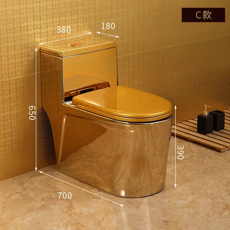 

New golden toilet siphon super swirl large diameter water-saving silent toilet local gold toilet small bathroom