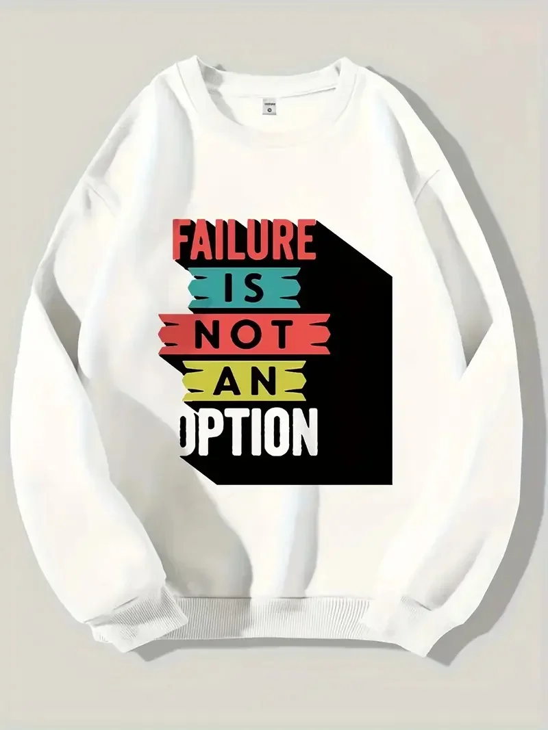 

Men Failure Is Not an Option Print Hooded Trendy Sweatshirt Designer Fleece Hoodies for Male Warm Casual Pullover Clothing