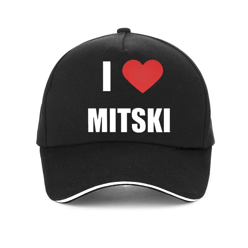

Забавная бейсболка I Love Mitski с графикой, Мужская 100% хлопковая летняя кепка от солнца для гольфа в стиле Харадзюку, популярные регулируемые бейсболки унисекс