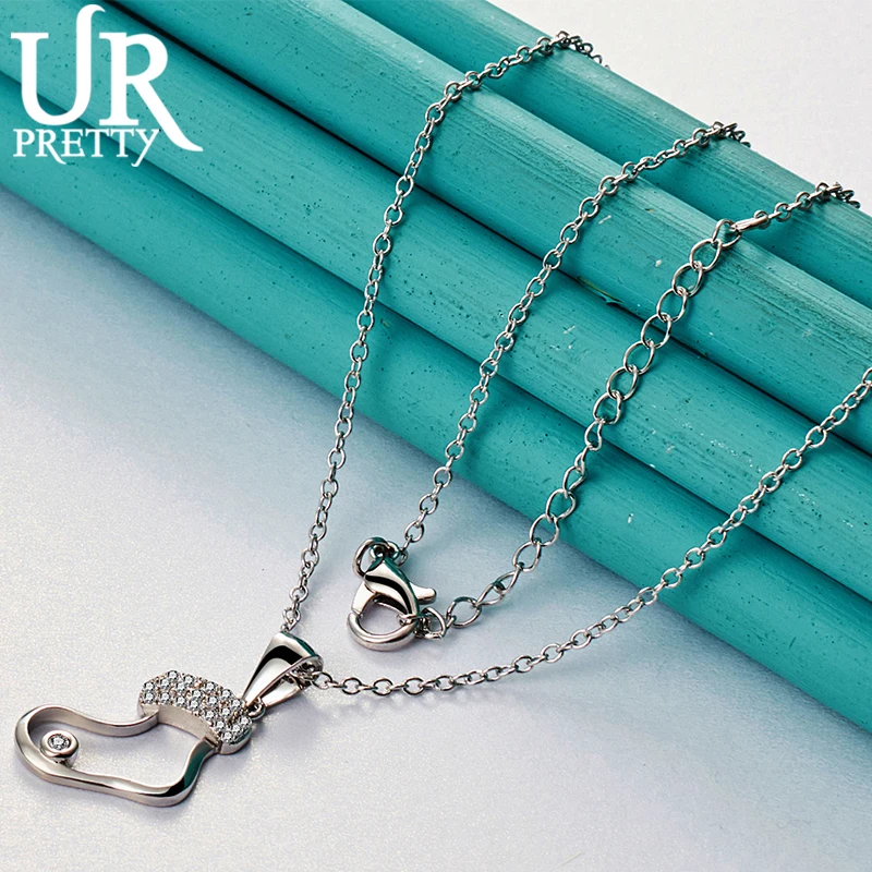 URPRETTY 925 Sterling Silver AAA Zircon Heart Pendant Necklace 16-30 Inch Chain For Woman Fashion Wedding Party Charm Jewelry
URPRETTY 925 Sterling Silver AAA Zircon Heart Pendant Necklace 16-30 Inch Chain For Woman Fashion Wedding Party Charm Jewelry