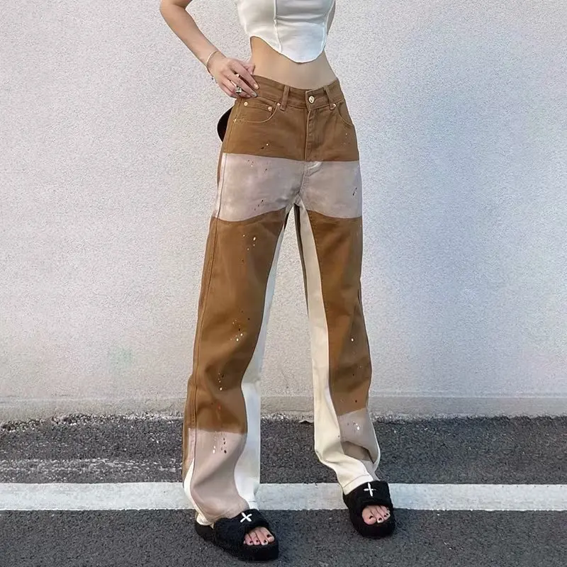 2024 Kanye Y2K Fashion Ink Graffiti Patchwork Baggy Stacked Jeans Pants For Women Clothing Vintage Brown Lady Casual Trousers
2024 Kanye Y2K Fashion Ink Graffiti Patchwork Baggy Stacked Jeans Pants For Women Clothing Vintage Brown Lady Casual Trousers
