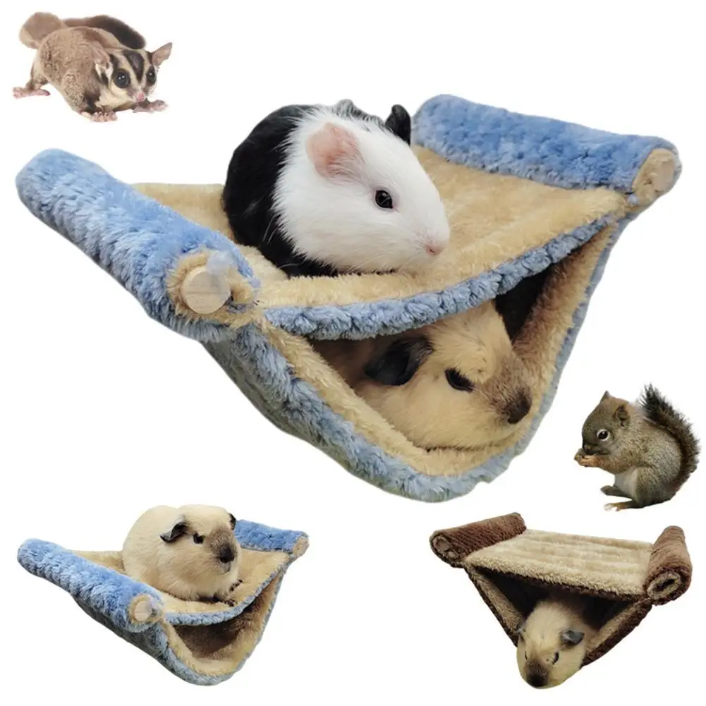 

Hamster Warm Hammock Soft Comfortable Double-layers Hanging Nest Pet Supplies For Glider Squirrel Chinchilla