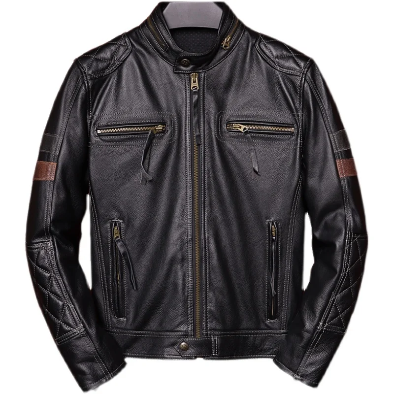 Spring Men's Jacket Black Motorcycle Style Plus Size 5XL Natural Cowhide Autumn Slim Fit Genuine Leather Coats
Spring Men's Jacket Black Motorcycle Style Plus Size 5XL Natural Cowhide Autumn Slim Fit Genuine Leather Coats
