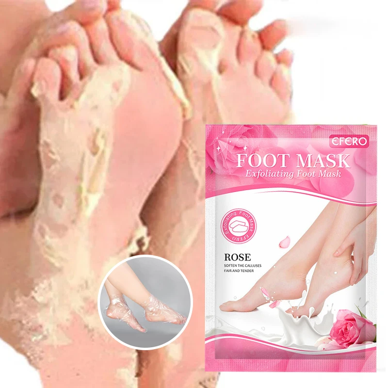 

Exfoliating Foot Mask Spa Pedicure Scrub Socks Anti Drying Cracking Heel Peeling Dead Skin Remover Moisturizing Feet Rose Mask