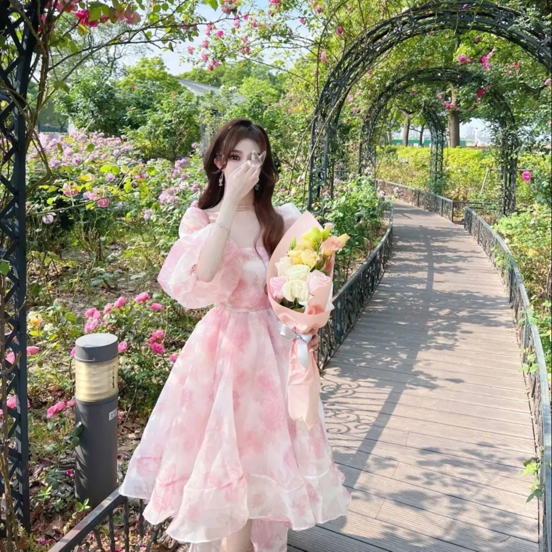 Fren Haute Couture Nie Dign T Brk Lit u Drs for oen Suer Floral Bubble Sv Sqre Ne Fai
Fren Haute Couture Nie Dign T Brk Lit u Drs for oen Suer Floral Bubble Sv Sqre Ne Fai