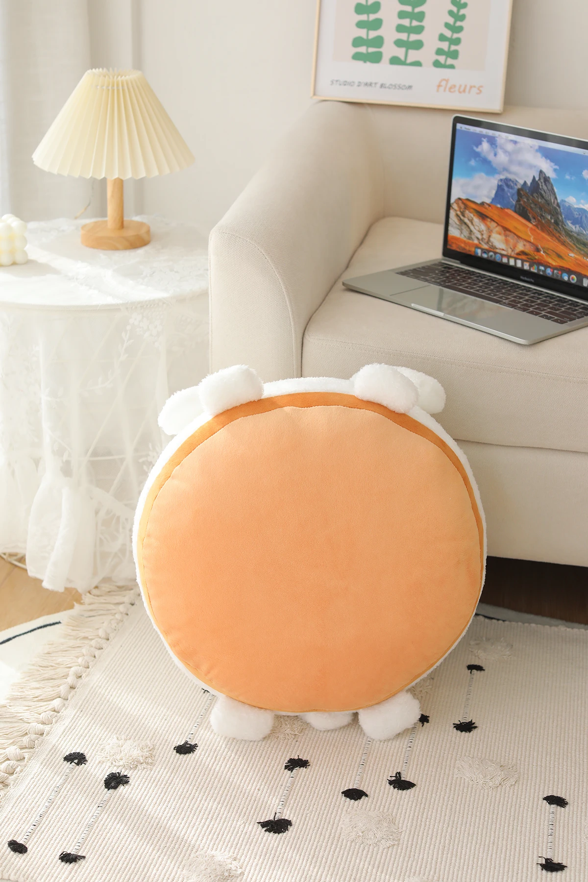 Sanrio Plush My Melody Doll Cute Lovely Lazy Man Sits On A Round Bottom Cushion Kawaii Toys