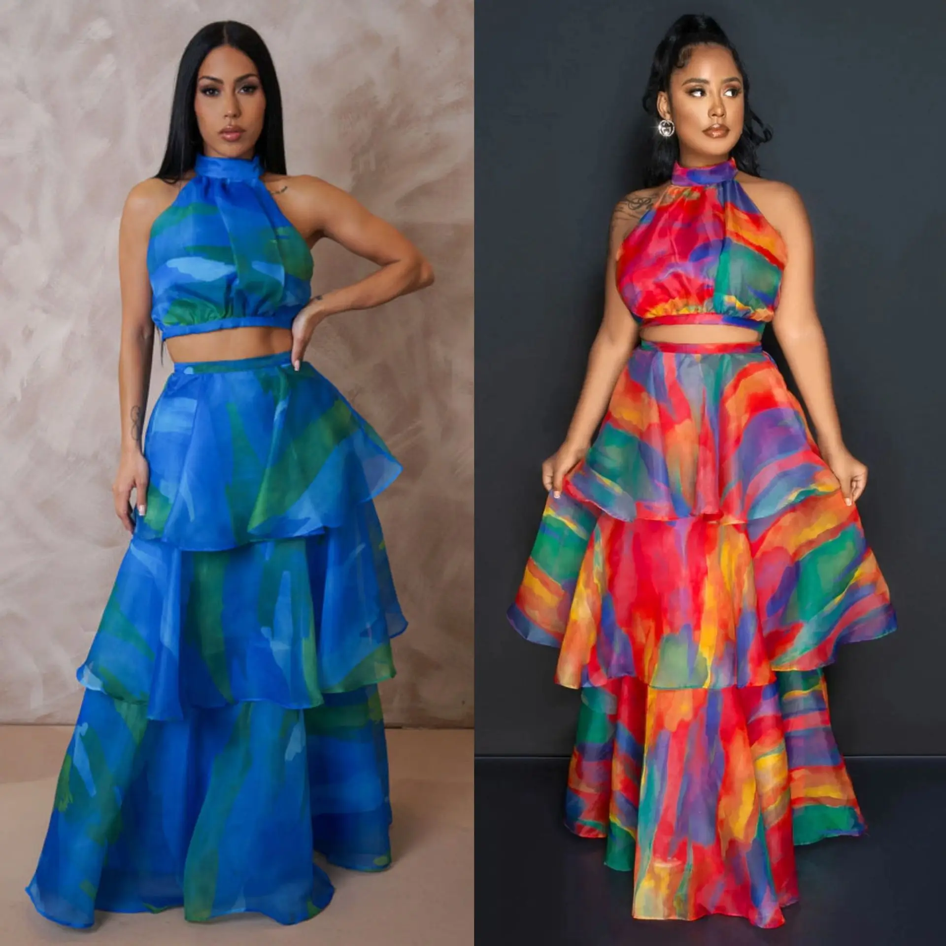 Women's 2024 New Summer Style Splicing Fashion Printed Off-shoulder Halterneck Sexy Chiffon Commute Elegant Two-piece Fake Dress
Women's 2024 New Summer Style Splicing Fashion Printed Off-shoulder Halterneck Sexy Chiffon Commute Elegant Two-piece Fake Dress