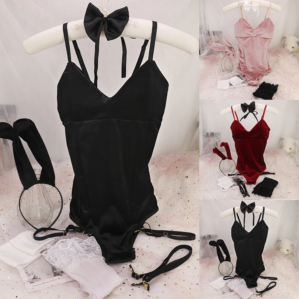 Men's Sexy Rabbit Girl Sling Bodysuit Set Role-play Bullet Separation Sissy Lingerie Men Leotard Lace Crossdress Nightwear 6PC
Men's Sexy Rabbit Girl Sling Bodysuit Set Role-play Bullet Separation Sissy Lingerie Men Leotard Lace Crossdress Nightwear 6PC