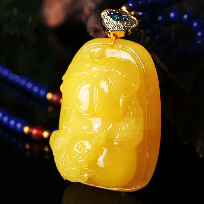 Daifa Old Beeswax Pendant Rough Stone Pendant Amber Carp Necklace Yellow Chicken Grease Sweater Chain for Men and Women
Daifa Old Beeswax Pendant Rough Stone Pendant Amber Carp Necklace Yellow Chicken Grease Sweater Chain for Men and Women