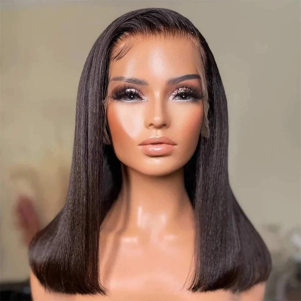 

13x4 Straight Lace Frontal Bob Wig Human Hair Pre Plucked 12 Inch Hd Transparent 13x6 Lace Closure For Women Brazilian Wigs