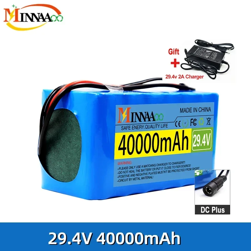 

24V 30Ah Electric Bike Moped 7S3P 18650 New Li-ion Battery Pack 29.4V 40000mAh Electric Scooter Li-Ion Battery Pack + 2A Charger
