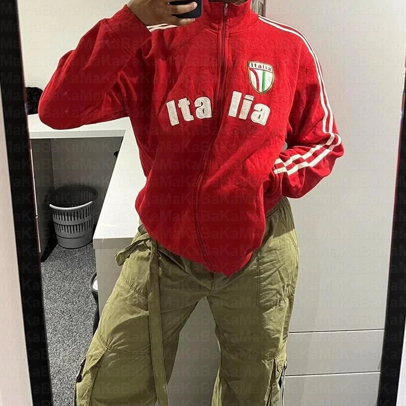 Y2K Aesthetic Vintage Red Sweatshirts Letter Embroidery Graphic Pattern Zip Up Hoodies 2000s Retro Grunge Goth Jacket Coat
Y2K Aesthetic Vintage Red Sweatshirts Letter Embroidery Graphic Pattern Zip Up Hoodies 2000s Retro Grunge Goth Jacket Coat