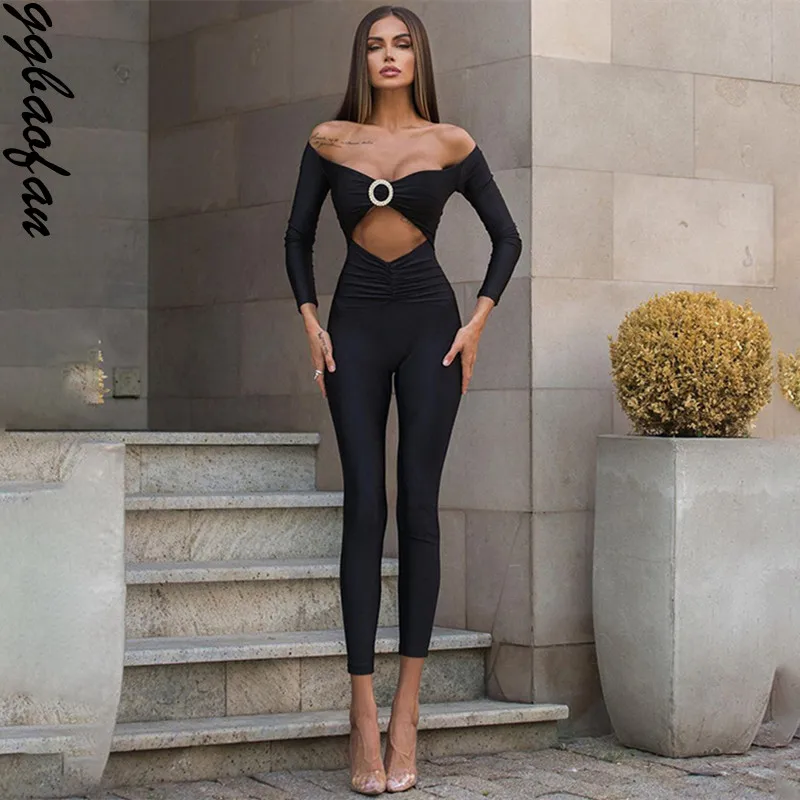 Ggbaofan Fashion Off Shoulder Sexy Cut Out Bodycon Jumpsuits for Women Elegant Outfits One Piece Overalls Ruched Rompers
Ggbaofan Fashion Off Shoulder Sexy Cut Out Bodycon Jumpsuits for Women Elegant Outfits One Piece Overalls Ruched Rompers