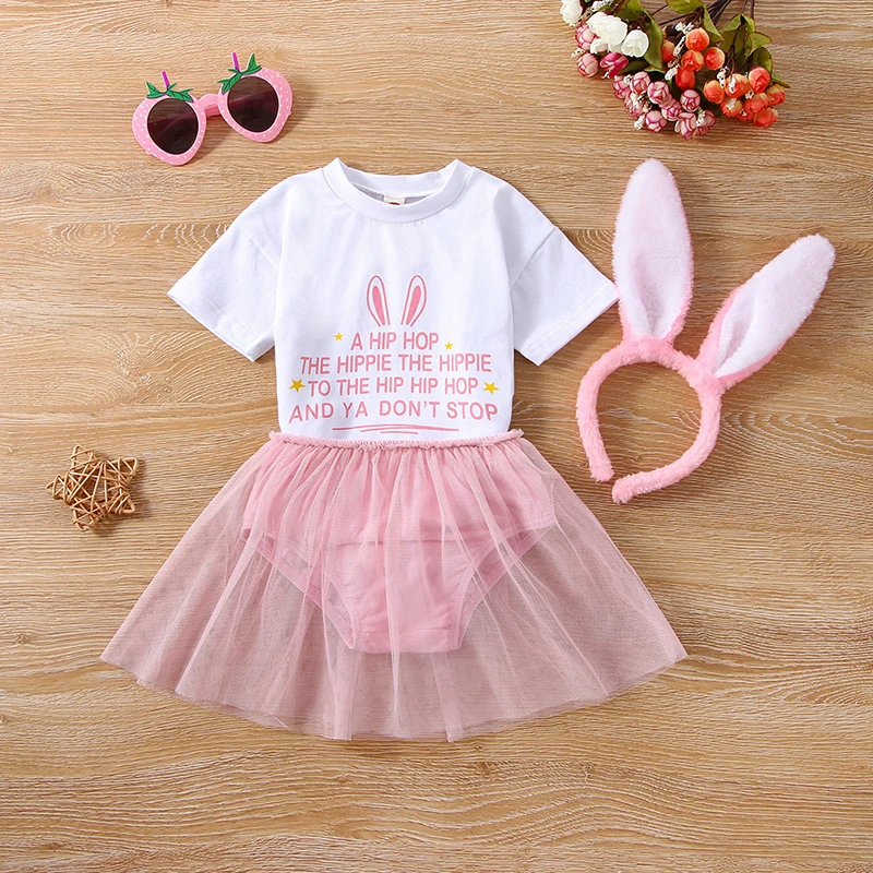 Infant Girls Easter Suit Letter Print Short Sleeve Romper Mesh Tulle Liner Shorts Skirt Rabbit Ear Hair Hoop 3Pcs Set 0-18Months
Infant Girls Easter Suit Letter Print Short Sleeve Romper Mesh Tulle Liner Shorts Skirt Rabbit Ear Hair Hoop 3Pcs Set 0-18Months