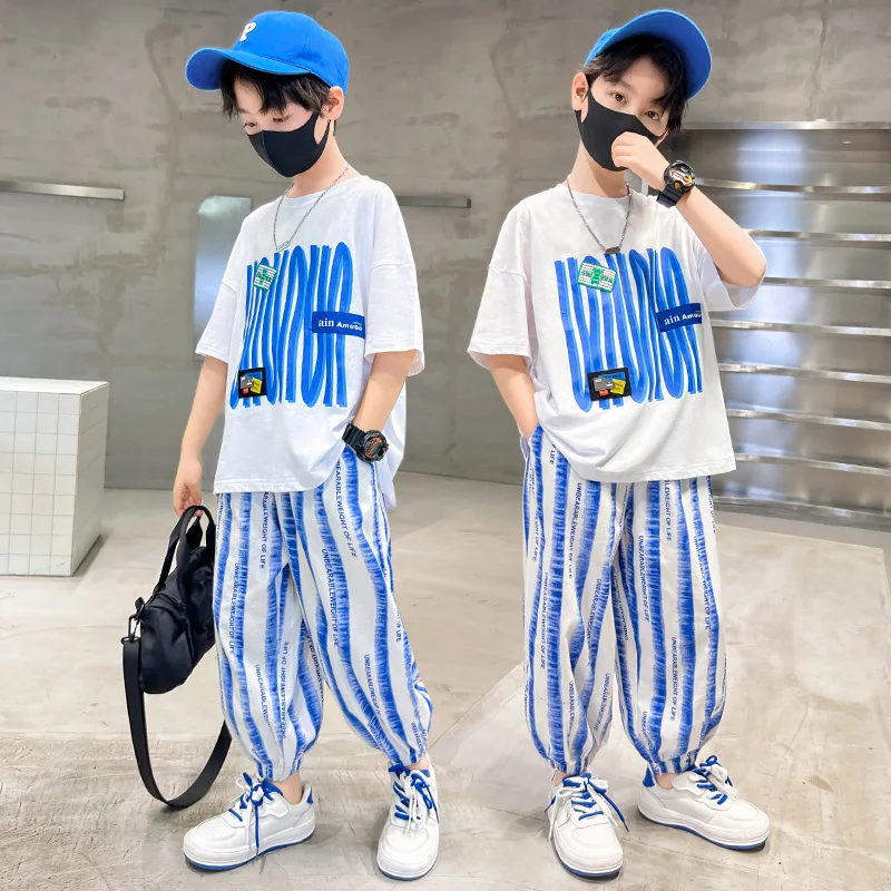 Boys' Clothing Sports Set Children's Fashion Print Short Sleeve T-shirt + Casual Harlem Pants 2Pcs 3-12Y 
Boys' Clothing Sports Set Children's Fashion Print Short Sleeve T-shirt + Casual Harlem Pants 2Pcs 3-12Y