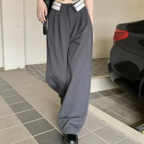 Korean Fashion Women Trousers Spring Summer High Waist Loose Wide Leg Pants Female Pleated Straight Baggy Streetwear
Korean Fashion Women Trousers Spring Summer High Waist Loose Wide Leg Pants Female Pleated Straight Baggy Streetwear