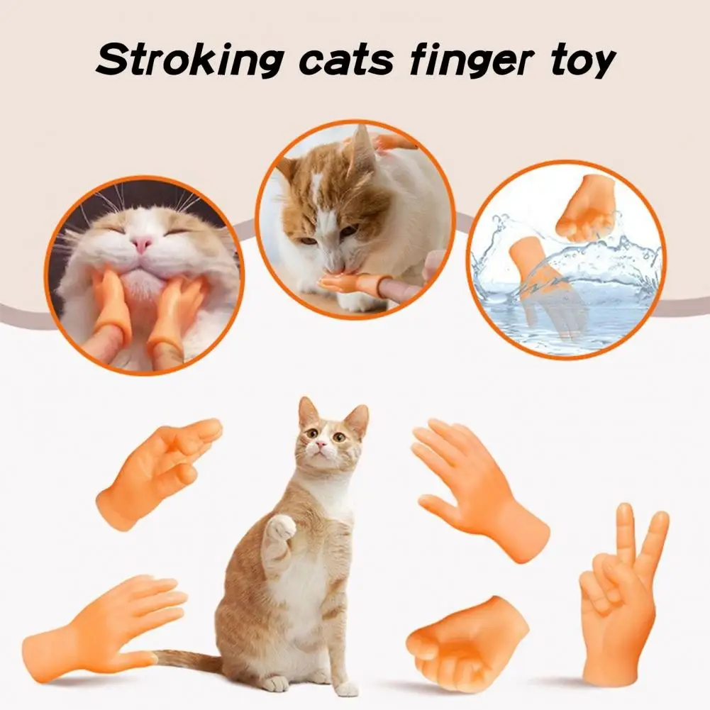 

Enamel Cat Toy Finger Toy Set for Cats Little Hands Cat Massage Toy Realistic Mini Finger Model Pet for Left for Playtime
