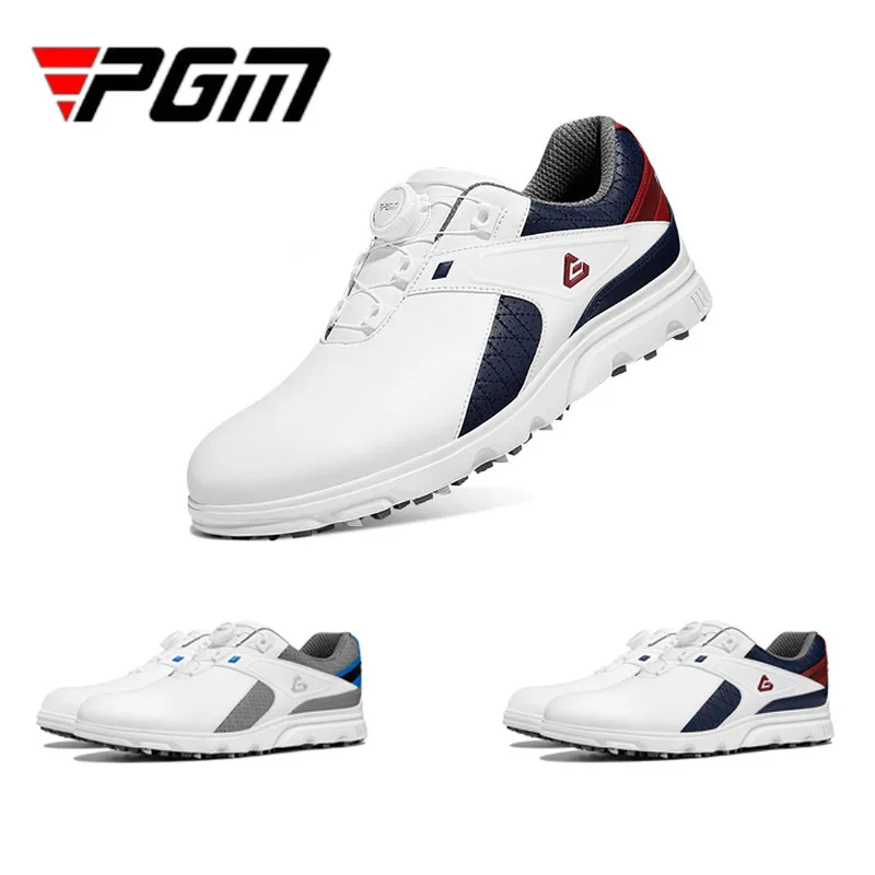 

PGM Men Non-slip Studs Outdoor Golf Shoes Male Super Waterproof Microfiber Upper Golf Trainers Knob Shoelace Sports Footwear