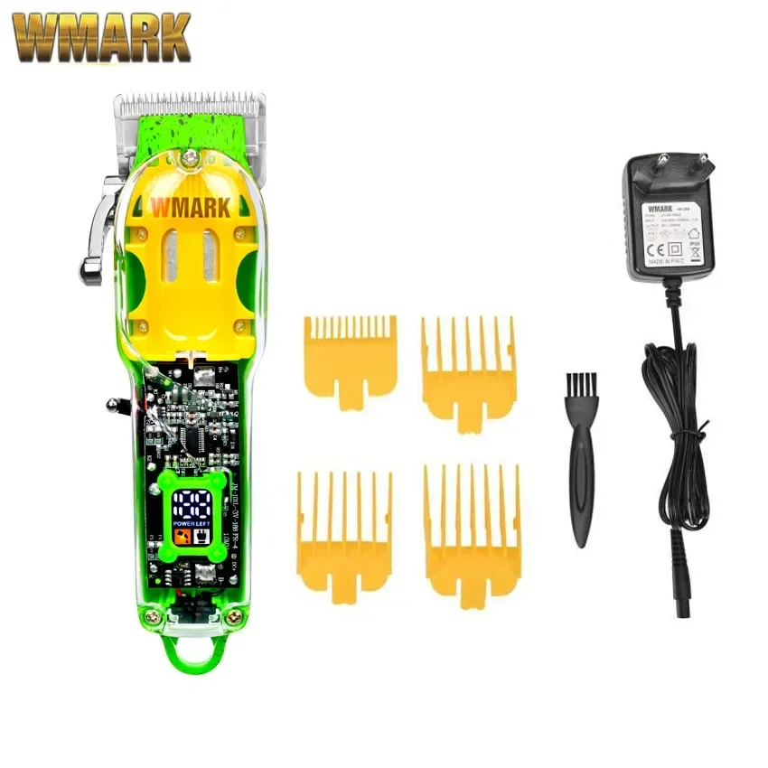 

WMARK NG-408 Professional Hair Cutting Machine for Men Rechargeable Hair Clippers Trimmer with Fade Blade Transparent Cover