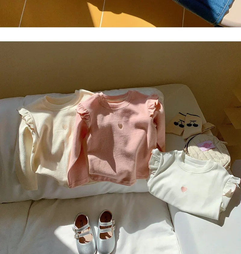 1-8Y طفل الفتيات طويلة الأكمام تي شيرت 2025 الخريف جديد طفل رقيقة المخملية أفخم قاعدة قميص الأطفال الحب المطرزة قميص بلايز 1-8Y طفل الفتيات طويلة الأكمام تي شيرت 2025 الخريف جديد طفل رقيقة المخملية أفخم قاعدة قميص الأطفال الحب المطرزة قميص بلايز
