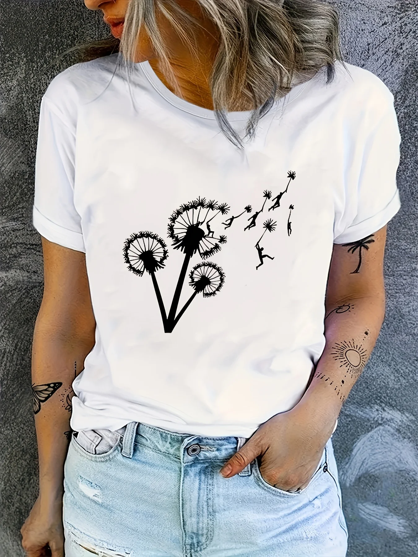Dandelion Graphic Crew Neck Sports Tee, Short Sleeves Casual Fitness Workout Tops, Women's Activewear
Dandelion Graphic Crew Neck Sports Tee, Short Sleeves Casual Fitness Workout Tops, Women's Activewear