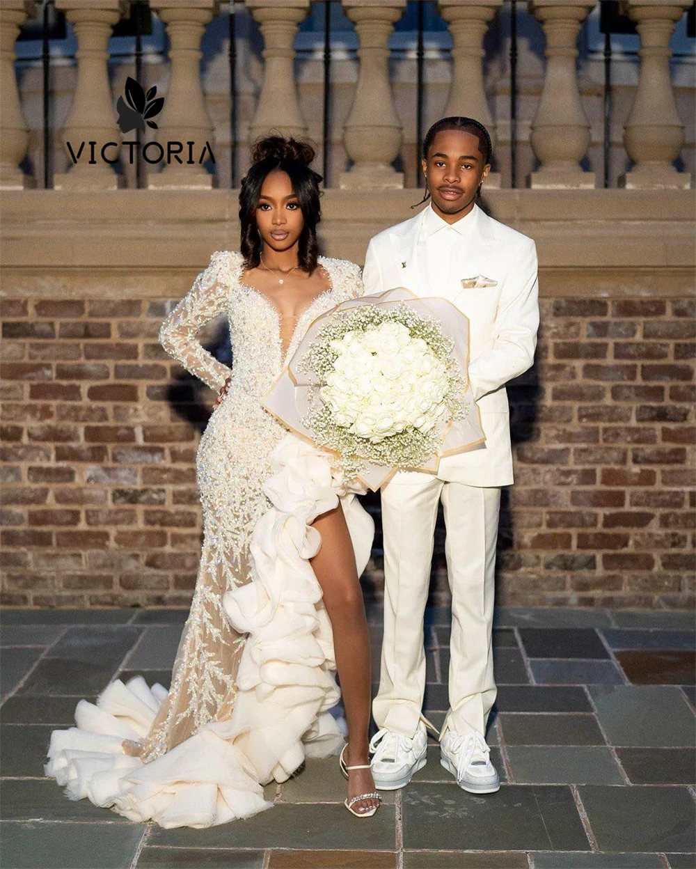 Ivory Ruched Split Beaded Long Sleeve Mermaid Prom Dress Blackgirl Africa Wedding Aso Ebi Birthday Party Guest Gown robe de gala
Ivory Ruched Split Beaded Long Sleeve Mermaid Prom Dress Blackgirl Africa Wedding Aso Ebi Birthday Party Guest Gown robe de gala
