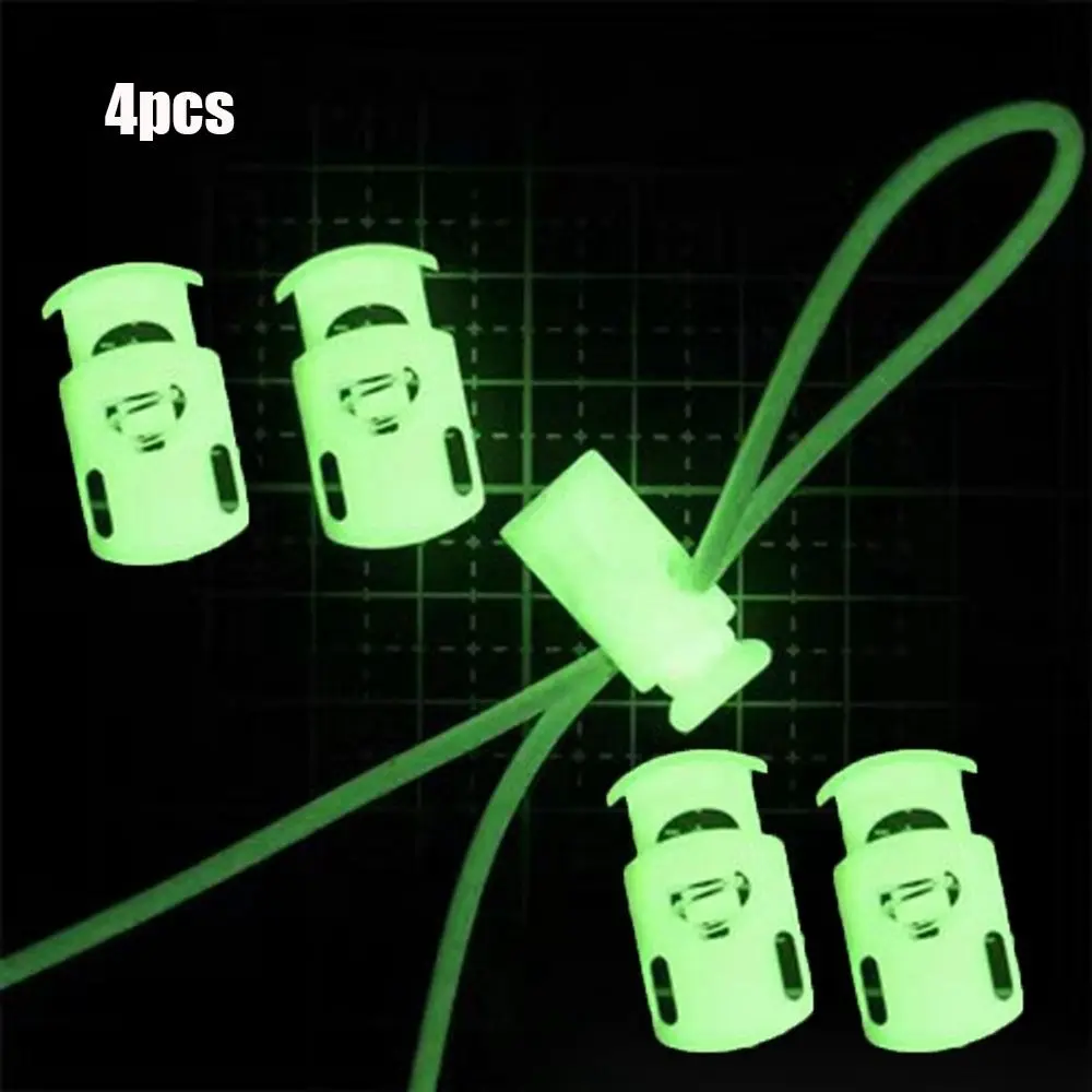 

4pcs Luminous Tactical Plastic Cord Lock Stopper Toggle Clip Lanyard Fastener Outdoor Bag Backpack Garment Shoelace Accessories