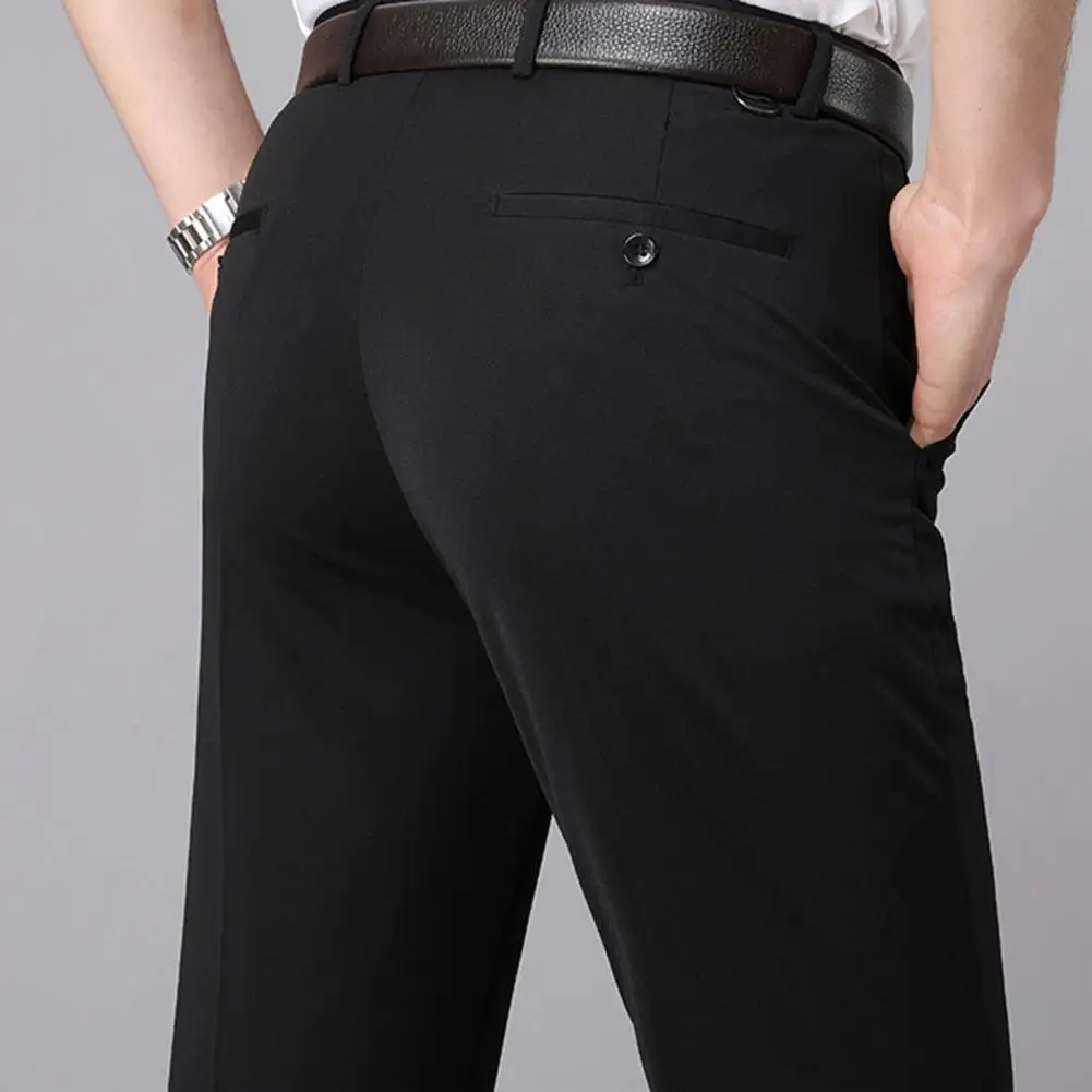 Men Solid Color Pants Elegant Slim Fit Men's Suit Pants for Formal Business Wear with Stretchy Pockets Zipper Closure for Office
Men Solid Color Pants Elegant Slim Fit Men's Suit Pants for Formal Business Wear with Stretchy Pockets Zipper Closure for Office