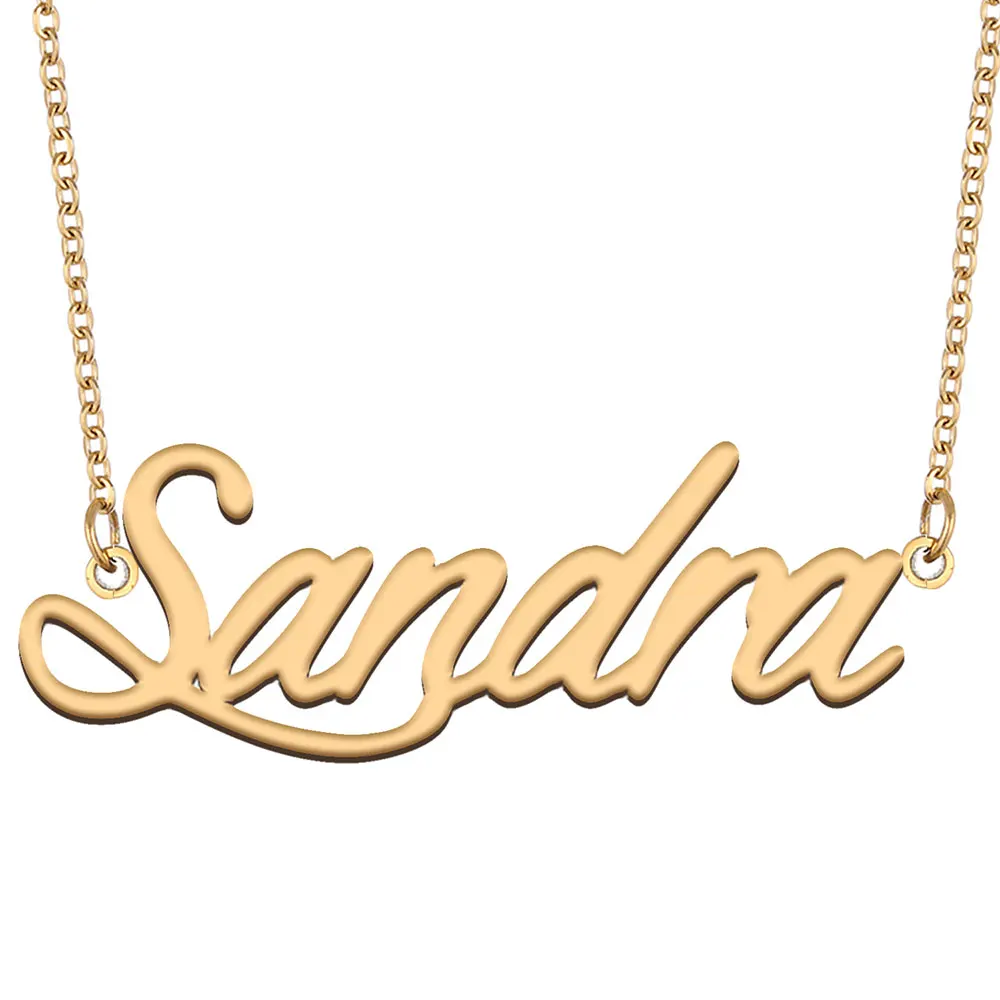 Sandra Name Necklace for Women Stainless Steel Jewelry Gold Color Nameplate Pendant Collares Para Mujer Letters Choker
Sandra Name Necklace for Women Stainless Steel Jewelry Gold Color Nameplate Pendant Collares Para Mujer Letters Choker