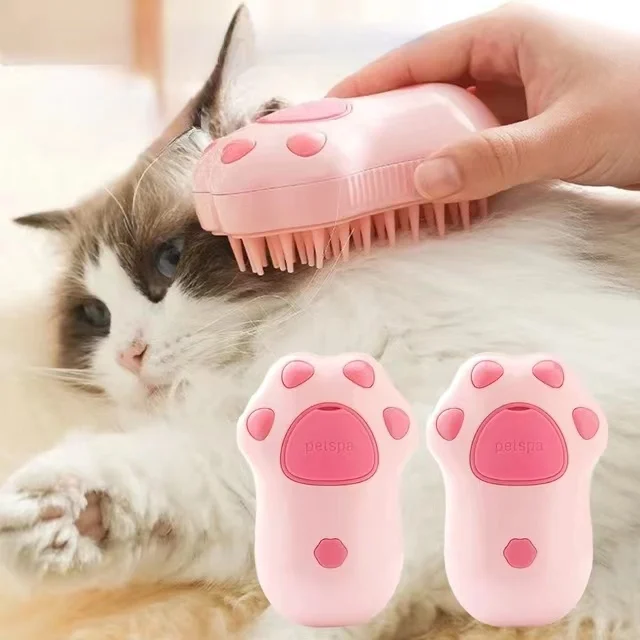 

Cute Claw Steamy Brush Soft Silicone Massage Shower Comb Electric Water Spray Pet Hair Removal Grooming Brush Cat Accessories