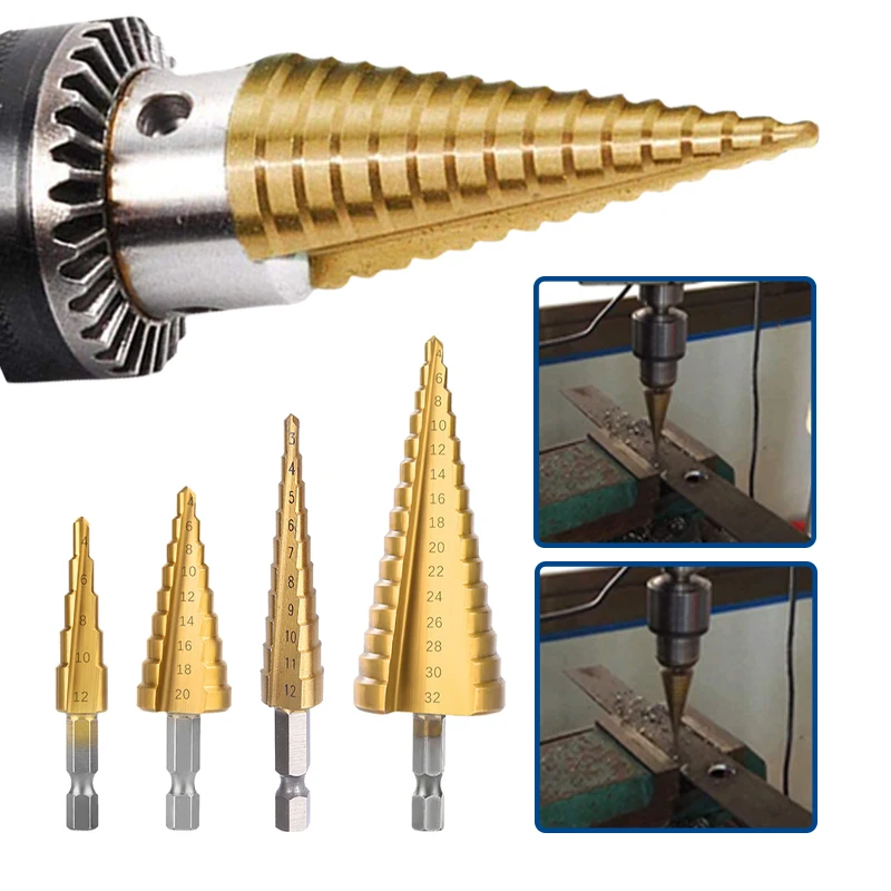 3-12mm 4-12mm 4-20mm 4-32mm Straight Groove Step Drill Bit HSS Titanium Coated Wood Metal Hole Cutter Core Cone Drilling Tools
3-12mm 4-12mm 4-20mm 4-32mm Straight Groove Step Drill Bit HSS Titanium Coated Wood Metal Hole Cutter Core Cone Drilling Tools