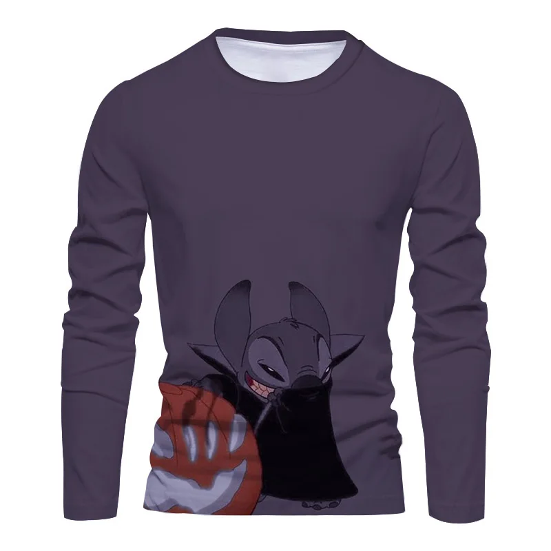 

New Horror Halloween Collection Streetwear Disney Mickey and Minnie 3D Printed Casual Men's Crew Neck Long Sleeve T Shirt