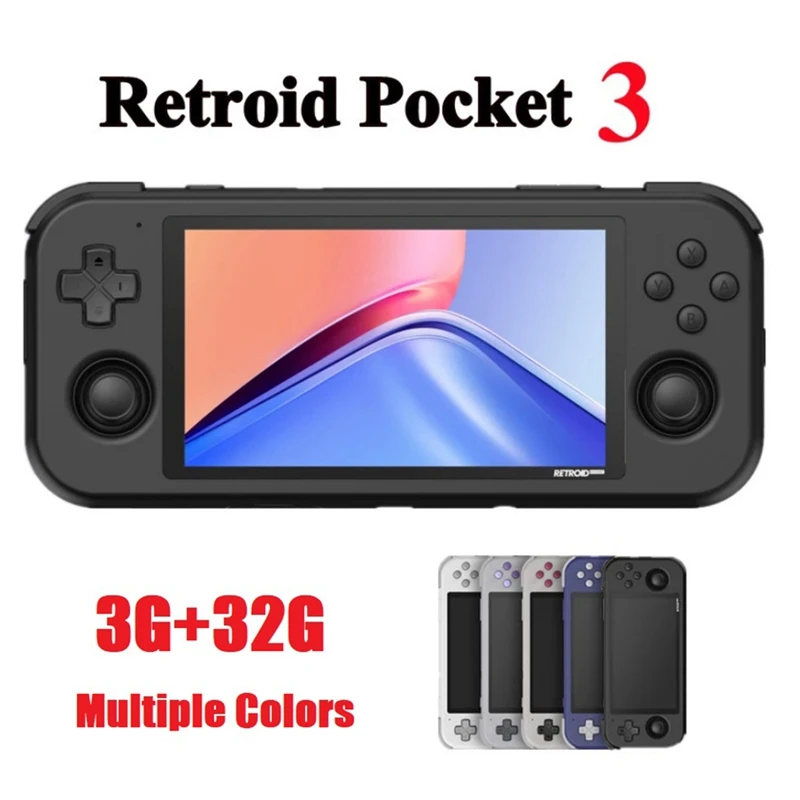 

Retroid Pocket 3 Retro Game Console 3G+32G 4.7 Inch Touchable IPS Screen Android 11 OS Handheld Video Game Console B