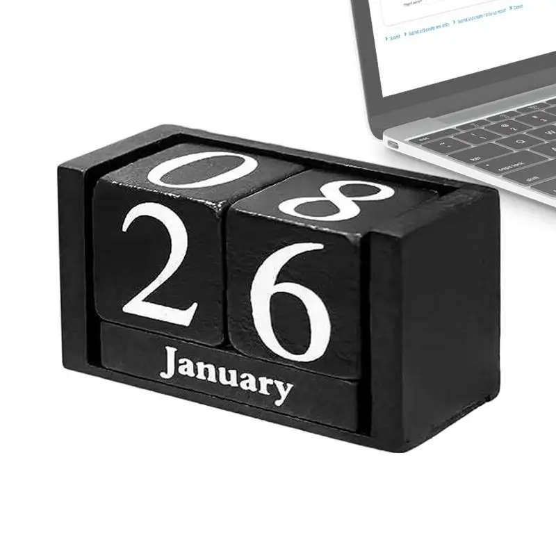 

Holiday Countdown Wooden Calendar Block For Wedding Portable Wood Pieces Perpetual Calendar Desk Ornament For Fireplaces Coffee