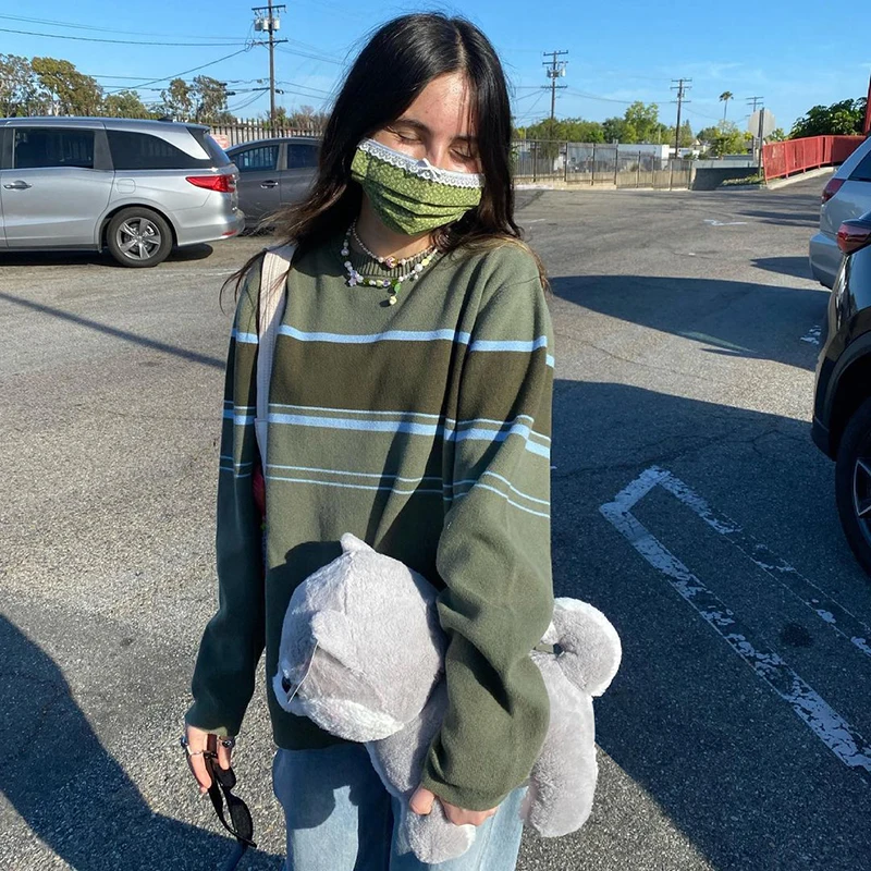 Women's Sweatshirt Striped Sweater Long Sleeve Round Neck Elastic Warm Casual Party Tops Green Women's Hoodies Streetwear Y2k
Women's Sweatshirt Striped Sweater Long Sleeve Round Neck Elastic Warm Casual Party Tops Green Women's Hoodies Streetwear Y2k