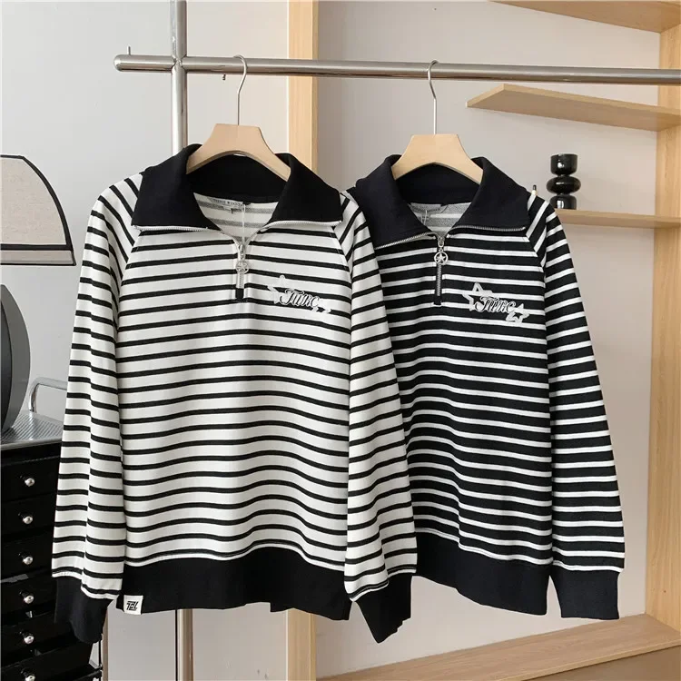 Zipper Stand Neck Hoodies For Women , Cotton Fabric Loose Sweatshirt , Autumn Striped Print Tee, 한국인 리뷰 많은 옷, Clothes
Zipper Stand Neck Hoodies For Women , Cotton Fabric Loose Sweatshirt , Autumn Striped Print Tee, 한국인 리뷰 많은 옷, Clothes